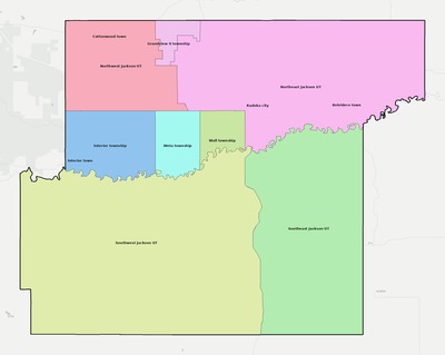 Jackson County SD townships and subdivisions map