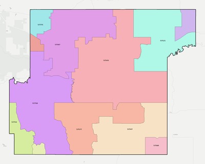 Jackson County SD ZIP code boundaries map