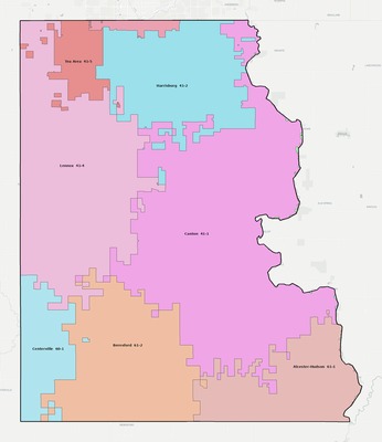 Lincoln County SD school district boundaries map