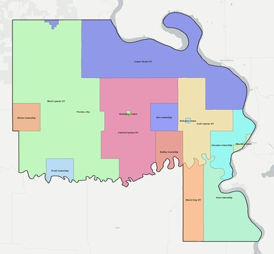 Lyman County SD townships and subdivisions map