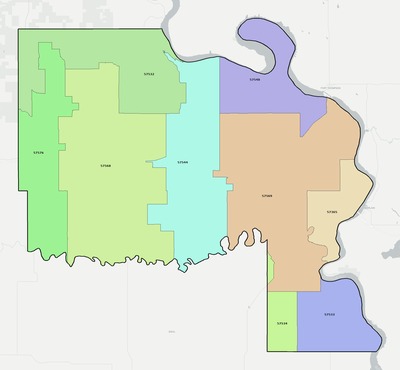 Lyman County SD ZIP code boundaries map