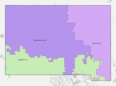 Marshall County SD school district boundaries map