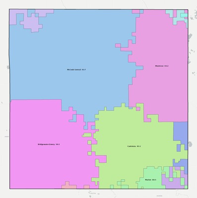 McCook County SD school district boundaries map