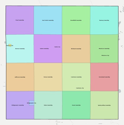 McCook County SD townships and subdivisions map