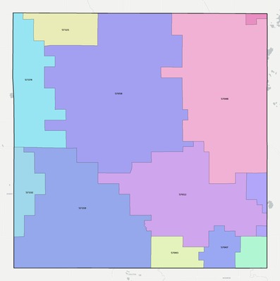 McCook County SD ZIP code boundaries map