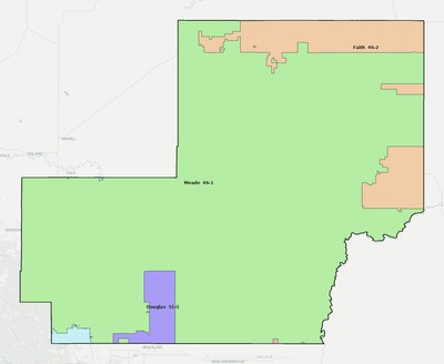 Meade County SD school district boundaries map