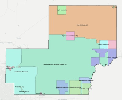 Meade County SD townships and subdivisions map