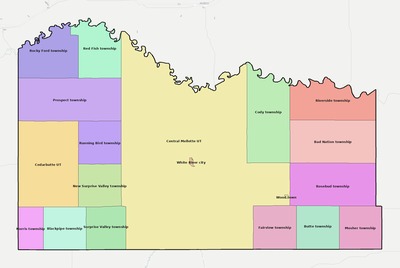 Mellette County SD townships and subdivisions map