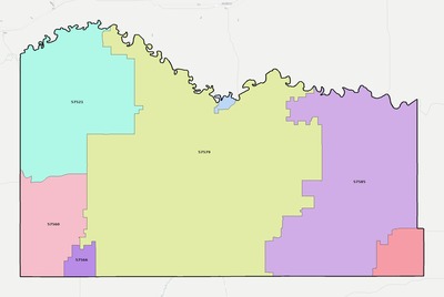 Mellette County SD ZIP code boundaries map