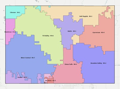 Minnehaha County SD school district boundaries map