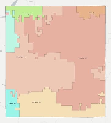 Moody County SD school district boundaries map