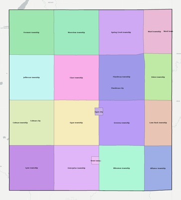 Moody County SD townships and subdivisions map