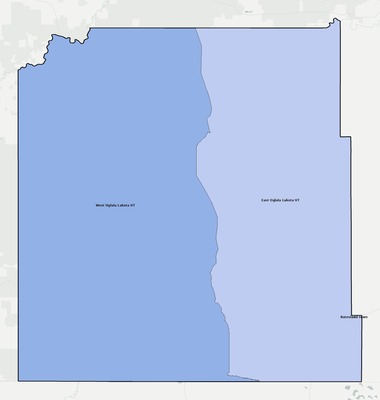 Oglala Lakota County SD townships and subdivisions map