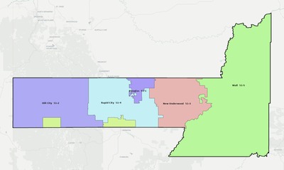 Pennington County SD school district boundaries map
