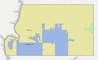 Potter County SD school district boundaries map