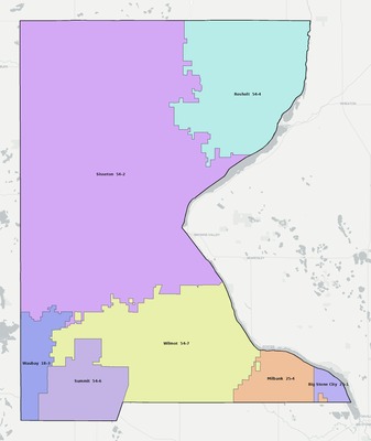 Roberts County SD school district boundaries map