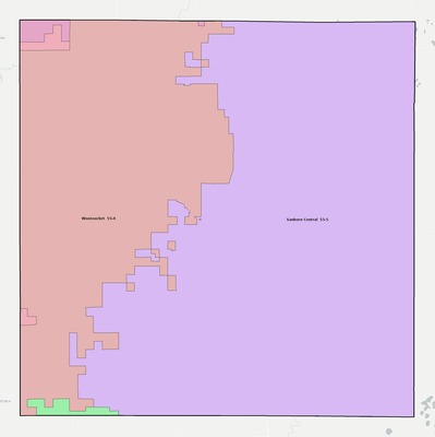 Sanborn County SD school district boundaries map