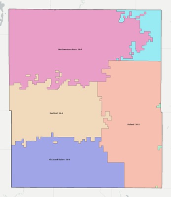 Spink County SD school district boundaries map