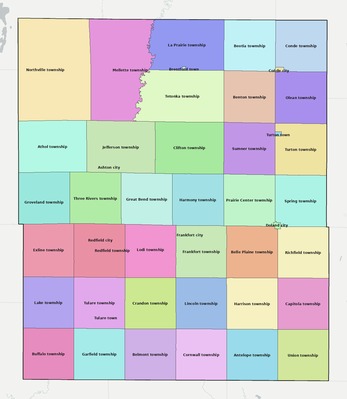 Spink County SD townships and subdivisions map