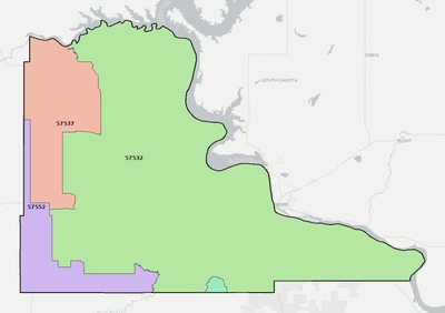 Stanley County SD ZIP code boundaries map