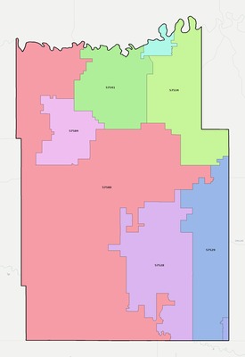 Tripp County SD ZIP code boundaries map