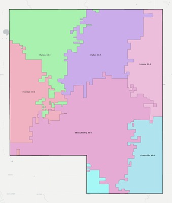 Turner County SD school district boundaries map
