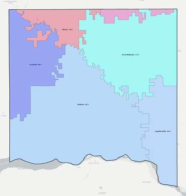 Yankton County SD school district boundaries map