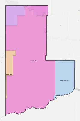 Ziebach County SD school district boundaries map