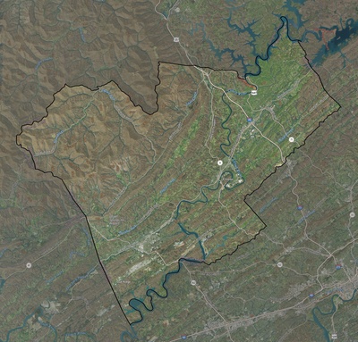 Anderson County TN USGS imagery and topo map