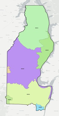 Benton County TN ZIP code boundaries map