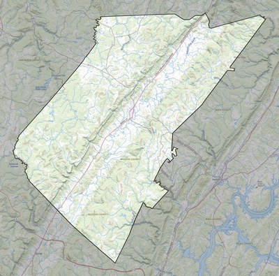 Bledsoe County TN USGS topo map