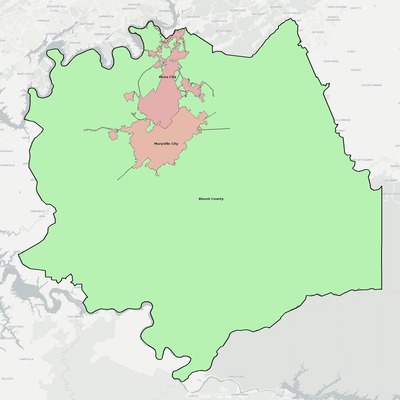 Blount County TN school district boundaries map