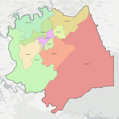 Blount County TN townships and subdivisions map