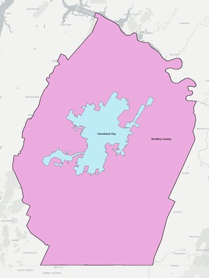 Bradley County TN school district boundaries map
