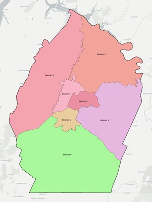 Bradley County TN townships and subdivisions map