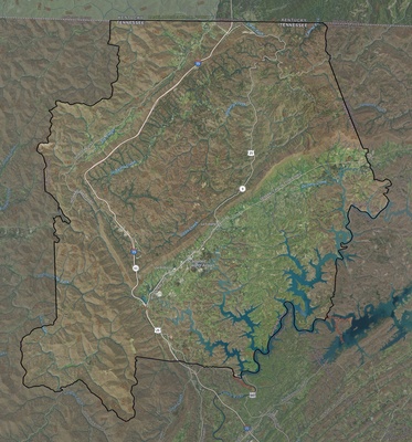 Campbell County TN USGS imagery and topo map