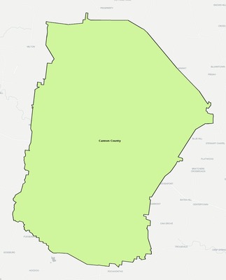 Cannon County TN school district boundaries map