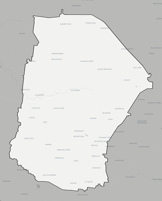 Cannon County TN county basemap context