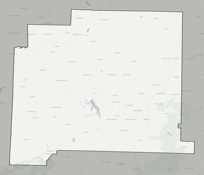 Carroll County TN county basemap context