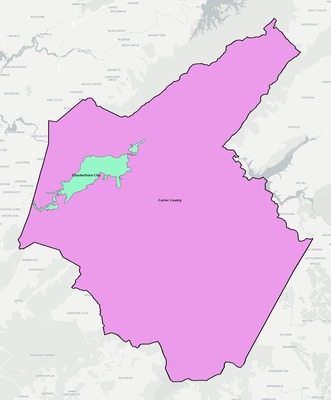Carter County TN school district boundaries map