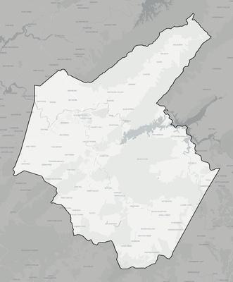 Carter County TN county basemap context