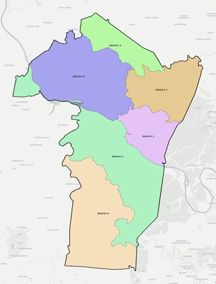 Cheatham County TN townships and subdivisions map