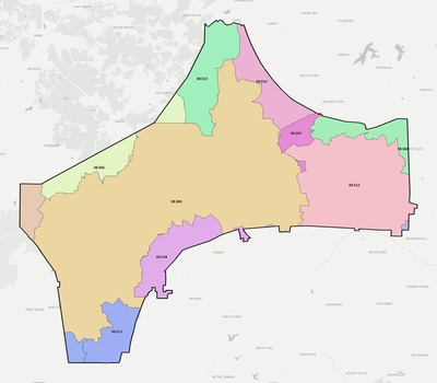 Chester County TN ZIP code boundaries map