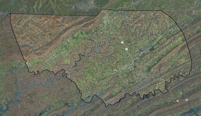 Claiborne County TN USGS imagery and topo map