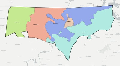 Clay County TN townships and subdivisions map