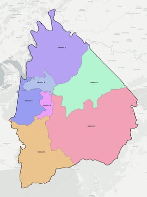 Cocke County TN townships and subdivisions map