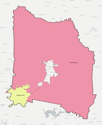 Coffee County TN school district boundaries map