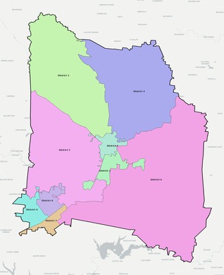 Coffee County TN townships and subdivisions map
