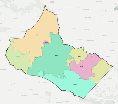 Crockett County TN ZIP code boundaries map