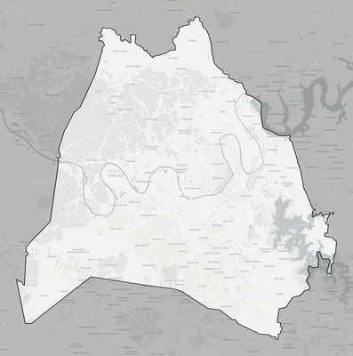 Davidson County TN county basemap context
